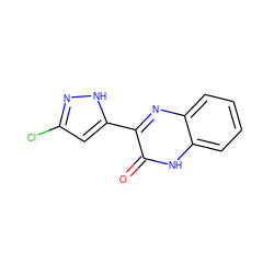 O=c1[nH]c2ccccc2nc1-c1cc(Cl)n[nH]1 ZINC000013678086