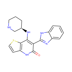 O=c1[nH]c2ccsc2c(N[C@@H]2CCCNC2)c1-c1nc2ccccc2[nH]1 ZINC000299830121