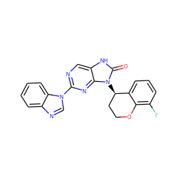 O=c1[nH]c2cnc(-n3cnc4ccccc43)nc2n1[C@@H]1CCOc2c(F)cccc21 ZINC000036472689