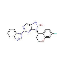 O=c1[nH]c2cnc(-n3cnc4ccccc43)nc2n1[C@@H]1CCOc2cc(F)ccc21 ZINC000049032836