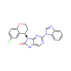 O=c1[nH]c2cnc(-n3cnc4ccccc43)nc2n1[C@@H]1CCOc2ccc(Cl)cc21 ZINC000049066459