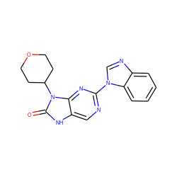 O=c1[nH]c2cnc(-n3cnc4ccccc43)nc2n1C1CCOCC1 ZINC000049109805