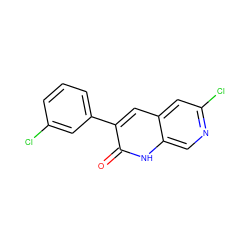 O=c1[nH]c2cnc(Cl)cc2cc1-c1cccc(Cl)c1 ZINC000043067453