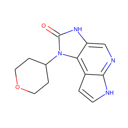 O=c1[nH]c2cnc3[nH]ccc3c2n1C1CCOCC1 ZINC000118039906