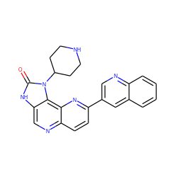 O=c1[nH]c2cnc3ccc(-c4cnc5ccccc5c4)nc3c2n1C1CCNCC1 ZINC000118532101