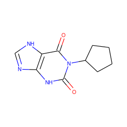 O=c1[nH]c2nc[nH]c2c(=O)n1C1CCCC1 ZINC000013473613