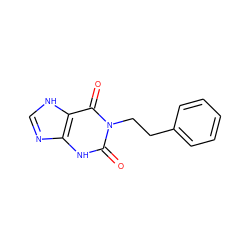 O=c1[nH]c2nc[nH]c2c(=O)n1CCc1ccccc1 ZINC000013473612