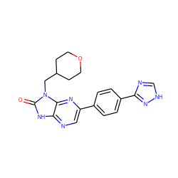 O=c1[nH]c2ncc(-c3ccc(-c4nc[nH]n4)cc3)nc2n1CC1CCOCC1 ZINC000073198465