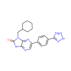 O=c1[nH]c2ncc(-c3ccc(-c4nn[nH]n4)cc3)nc2n1CC1CCCCC1 ZINC000082152437