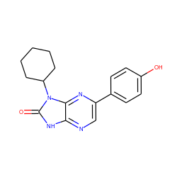 O=c1[nH]c2ncc(-c3ccc(O)cc3)nc2n1C1CCCCC1 ZINC000073197570