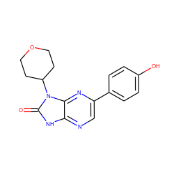 O=c1[nH]c2ncc(-c3ccc(O)cc3)nc2n1C1CCOCC1 ZINC000073198181