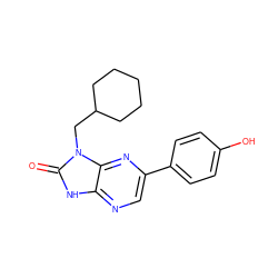 O=c1[nH]c2ncc(-c3ccc(O)cc3)nc2n1CC1CCCCC1 ZINC000082154973