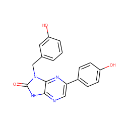 O=c1[nH]c2ncc(-c3ccc(O)cc3)nc2n1Cc1cccc(O)c1 ZINC000073198071