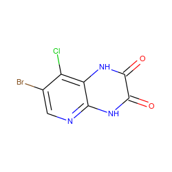 O=c1[nH]c2ncc(Br)c(Cl)c2[nH]c1=O ZINC000299889882