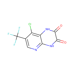 O=c1[nH]c2ncc(C(F)(F)F)c(Cl)c2[nH]c1=O ZINC000026665578