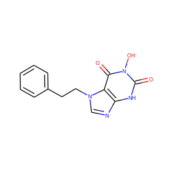 O=c1[nH]c2ncn(CCc3ccccc3)c2c(=O)n1O ZINC000473084250