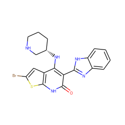 O=c1[nH]c2sc(Br)cc2c(N[C@H]2CCCNC2)c1-c1nc2ccccc2[nH]1 ZINC000299830114