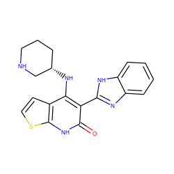 O=c1[nH]c2sccc2c(N[C@H]2CCCNC2)c1-c1nc2ccccc2[nH]1 ZINC000299830777