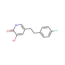 O=c1[nH]cc(CCc2ccc(F)cc2)cc1O ZINC000206343694