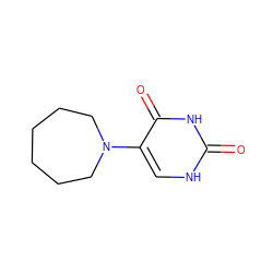 O=c1[nH]cc(N2CCCCCC2)c(=O)[nH]1 ZINC000000159315