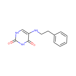 O=c1[nH]cc(NCCc2ccccc2)c(=O)[nH]1 ZINC000000536699