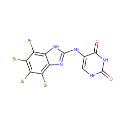 O=c1[nH]cc(Nc2nc3c(Br)c(Br)c(Br)c(Br)c3[nH]2)c(=O)[nH]1 ZINC000143569856