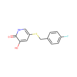 O=c1[nH]cc(SCc2ccc(F)cc2)cc1O ZINC000206401410