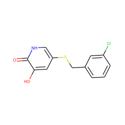 O=c1[nH]cc(SCc2cccc(Cl)c2)cc1O ZINC000206401066