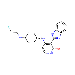 O=c1[nH]ccc(N[C@H]2CC[C@@H](NCCF)CC2)c1-c1nc2ccccc2[nH]1 ZINC000653723536