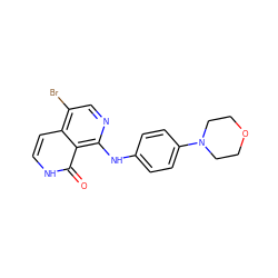 O=c1[nH]ccc2c(Br)cnc(Nc3ccc(N4CCOCC4)cc3)c12 ZINC000096174443