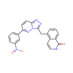 O=c1[nH]ccc2c(Cc3nnc4ccc(-c5cccc([N+](=O)[O-])c5)nn34)cccc12 ZINC000073165724