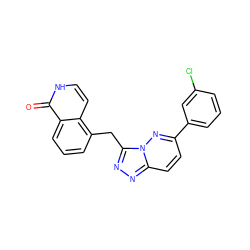 O=c1[nH]ccc2c(Cc3nnc4ccc(-c5cccc(Cl)c5)nn34)cccc12 ZINC000072318119