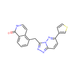 O=c1[nH]ccc2c(Cc3nnc4ccc(-c5ccsc5)nn34)cccc12 ZINC000072318120