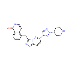 O=c1[nH]ccc2c(Cc3nnc4ccc(-c5cnn(C6CCNCC6)c5)nn34)cccc12 ZINC000073196406