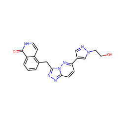 O=c1[nH]ccc2c(Cc3nnc4ccc(-c5cnn(CCO)c5)nn34)cccc12 ZINC000073196405