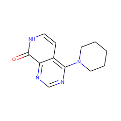 O=c1[nH]ccc2c(N3CCCCC3)ncnc12 ZINC000096285200