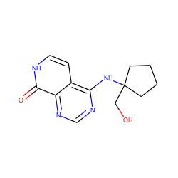 O=c1[nH]ccc2c(NC3(CO)CCCC3)ncnc12 ZINC000096285220