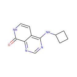 O=c1[nH]ccc2c(NC3CCC3)ncnc12 ZINC000096285230