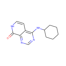 O=c1[nH]ccc2c(NC3CCCCC3)ncnc12 ZINC000095921424