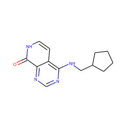 O=c1[nH]ccc2c(NCC3CCCC3)ncnc12 ZINC000096285218