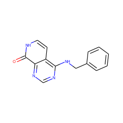 O=c1[nH]ccc2c(NCc3ccccc3)ncnc12 ZINC000096285214