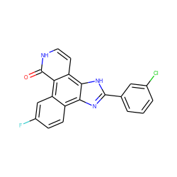 O=c1[nH]ccc2c3[nH]c(-c4cccc(Cl)c4)nc3c3ccc(F)cc3c12 ZINC000029135961