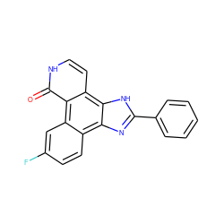 O=c1[nH]ccc2c3[nH]c(-c4ccccc4)nc3c3ccc(F)cc3c12 ZINC000028955731