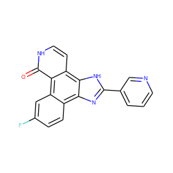 O=c1[nH]ccc2c3[nH]c(-c4cccnc4)nc3c3ccc(F)cc3c12 ZINC000028955744