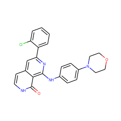 O=c1[nH]ccc2cc(-c3ccccc3Cl)nc(Nc3ccc(N4CCOCC4)cc3)c12 ZINC000096174442