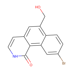 O=c1[nH]ccc2cc(CO)c3ccc(Br)cc3c12 ZINC000028955827