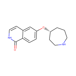 O=c1[nH]ccc2cc(O[C@@H]3CCCNCC3)ccc12 ZINC000043169142