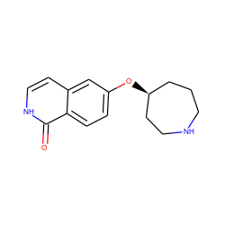 O=c1[nH]ccc2cc(O[C@H]3CCCNCC3)ccc12 ZINC000043169144