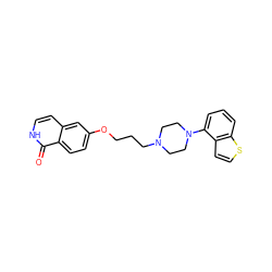 O=c1[nH]ccc2cc(OCCCN3CCN(c4cccc5sccc45)CC3)ccc12 ZINC000115091497