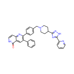 O=c1[nH]ccc2nc(-c3ccc(CN4CCC(c5n[nH]c(-c6ccccn6)n5)CC4)cc3)c(-c3ccccc3)cc12 ZINC000042834601